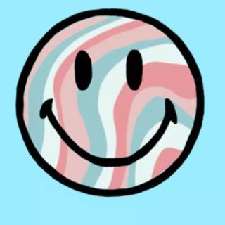 Preppy Smiley face blue wallpaper