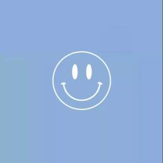 Preppy Smiley face blue wallpaper