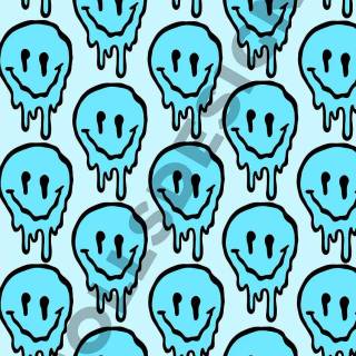 Preppy Smiley face blue wallpaper