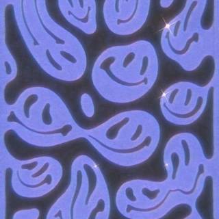 Preppy Smiley face blue wallpaper