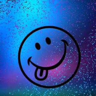 Preppy Smiley face blue wallpaper