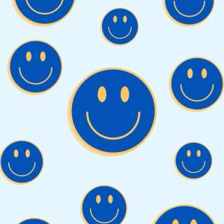 Preppy Smiley face blue wallpaper
