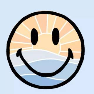 Preppy Smiley face blue wallpaper