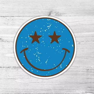 Preppy Smiley face blue wallpaper