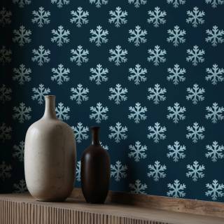 Blue snowflakes wallpaper