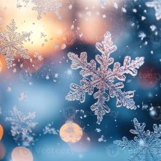 Blue snowflakes wallpaper