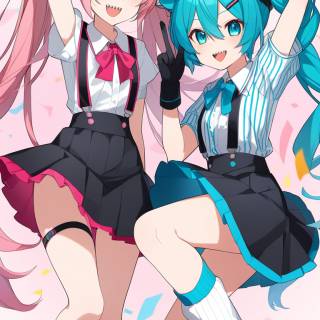 Miku and Teto wallpaper