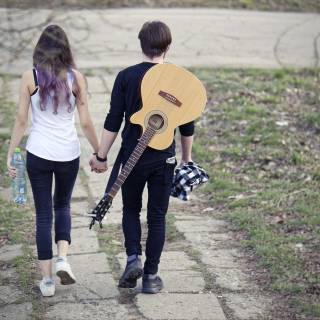 Guitar couple wallpaper