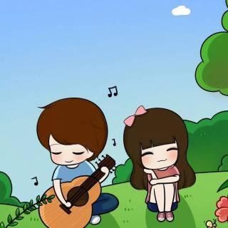 Guitar couple wallpaper