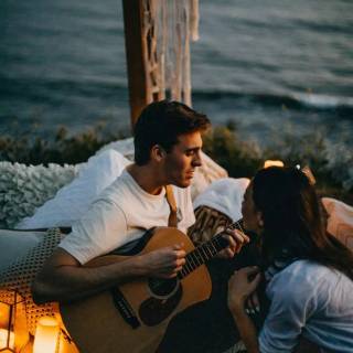 Guitar couple wallpaper