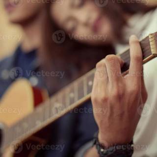 Guitar couple wallpaper