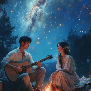 Guitar couple wallpaper
