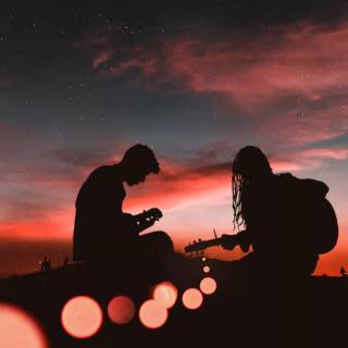 Guitar couple wallpaper