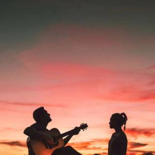 Guitar couple wallpaper