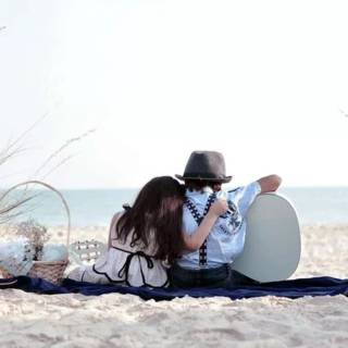 Guitar couple wallpaper