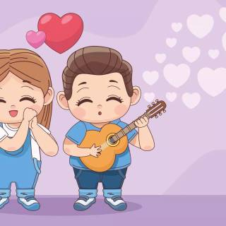 Guitar couple wallpaper