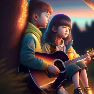 Guitar couple wallpaper