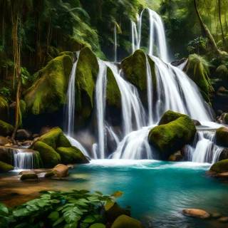 Jungle waterfall wallpaper