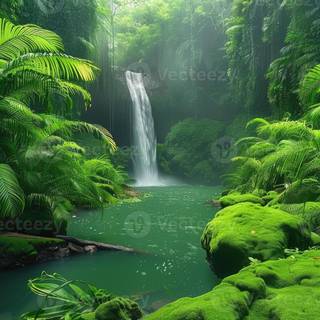 Jungle waterfall wallpaper