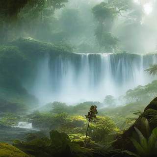 Jungle waterfall wallpaper