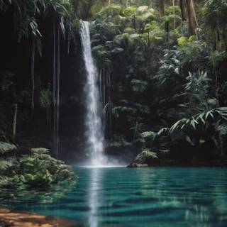 Jungle waterfall wallpaper