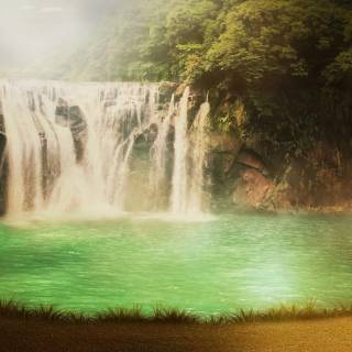 Jungle waterfall wallpaper