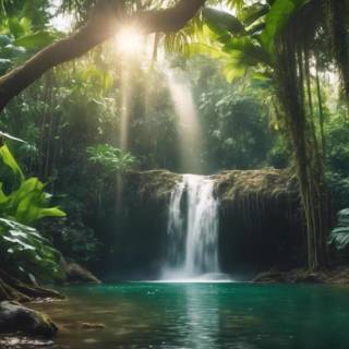 Jungle waterfall wallpaper
