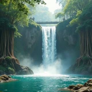 Jungle waterfall wallpaper