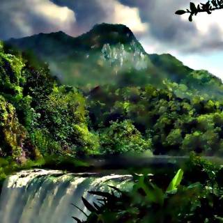 Jungle waterfall wallpaper