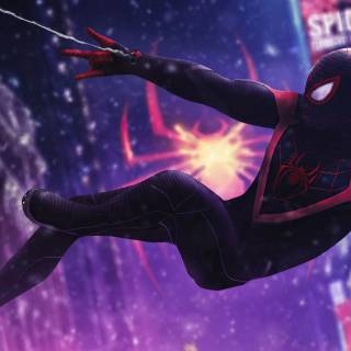 Miles Morales purple wallpaper
