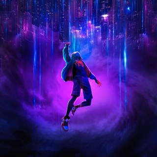 Miles Morales purple wallpaper