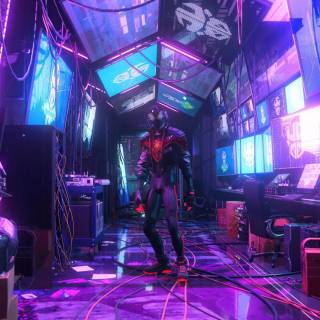 Miles Morales purple wallpaper