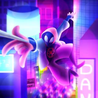 Miles Morales purple wallpaper