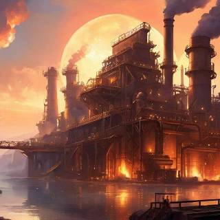 Steel factory wallpaper