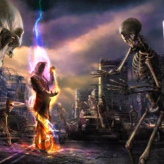 Dark magic skull wallpaper