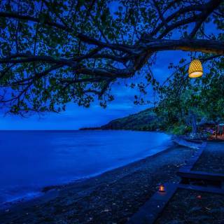 Dark blue mountain wallpaper