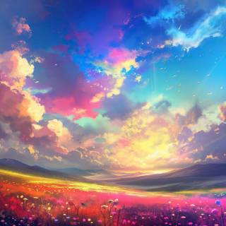 Flower field 4k wallpaper