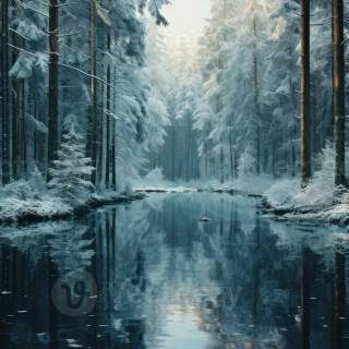 Snow forest iPhone wallpaper