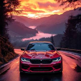 BMW sunset wallpaper