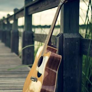 Acoustic guitar phone wallpaper