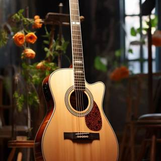 Acoustic guitar phone wallpaper