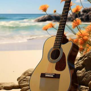 Acoustic guitar phone wallpaper