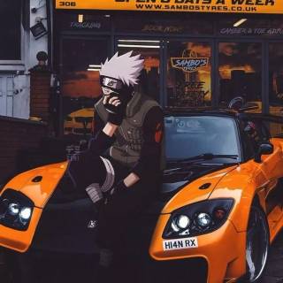 Anime with car wallpaper