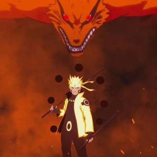 Naruto and Kurama iPhone wallpaper