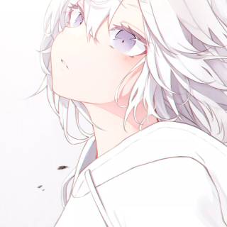 Anime girl white 4k wallpaper