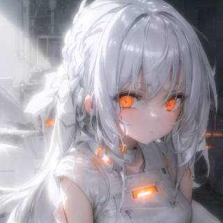 Anime girl white 4k wallpaper