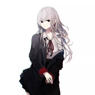 Anime girl white 4k wallpaper