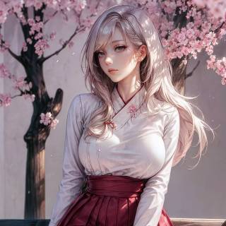 Anime girl white 4k wallpaper