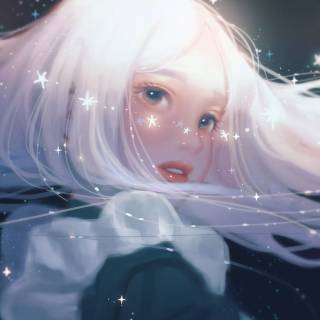 Anime girl white 4k wallpaper