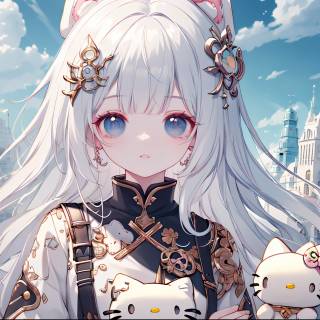 Anime girl white 4k wallpaper